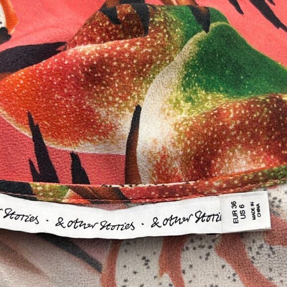 & Other Stories Women Size 6 Pink Tropical Tank Top - Picture 5 of 10